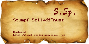 Stumpf Szilvánusz névjegykártya